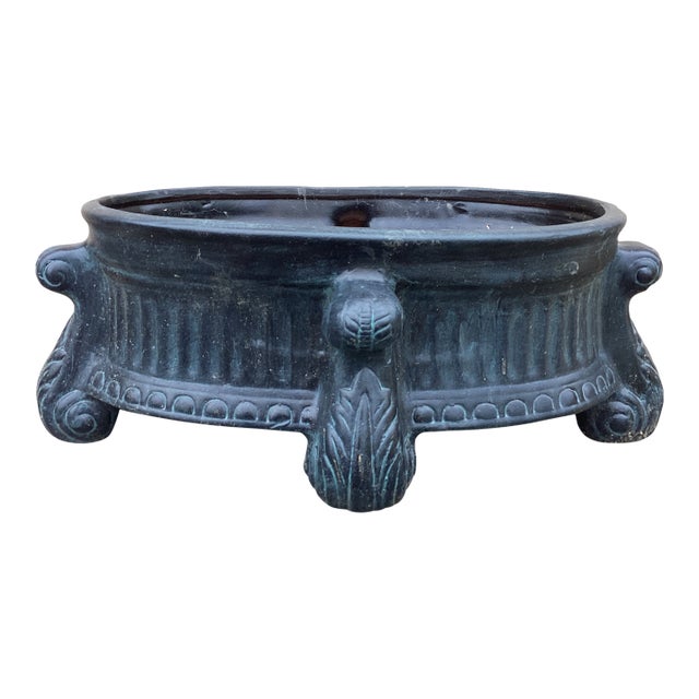 Vintage Ceramic Footed Jardiniere/Planter Neoclassical Design For Sale