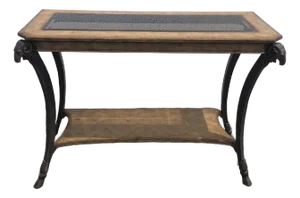 1990s La Barge Glass and Metal Sofa Table