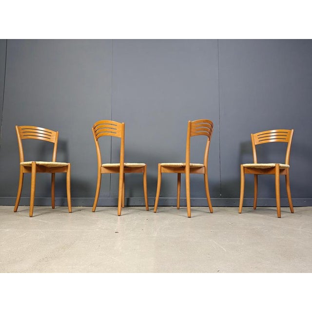 1980s Vintage Italian Bistro and Papercord Dining Chairs, 1980s, Set of 4 For Sale - Image 5 of 13