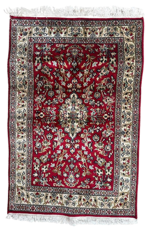 Vintage Indian Silk Rug, 1990s