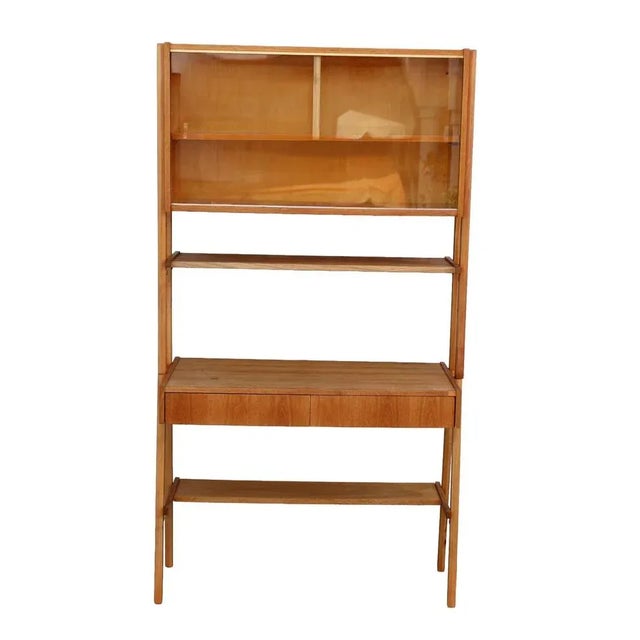 1970s Mid-Century Writing Commode, Bookshelf and Chair, 1970s, Set of 3 For Sale - Image 5 of 10