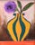French Country Bold Impressionist Lavender Flower in Vase Painting Including the Antiqued Gold Wood Frame For Sale - Image 3 of 5