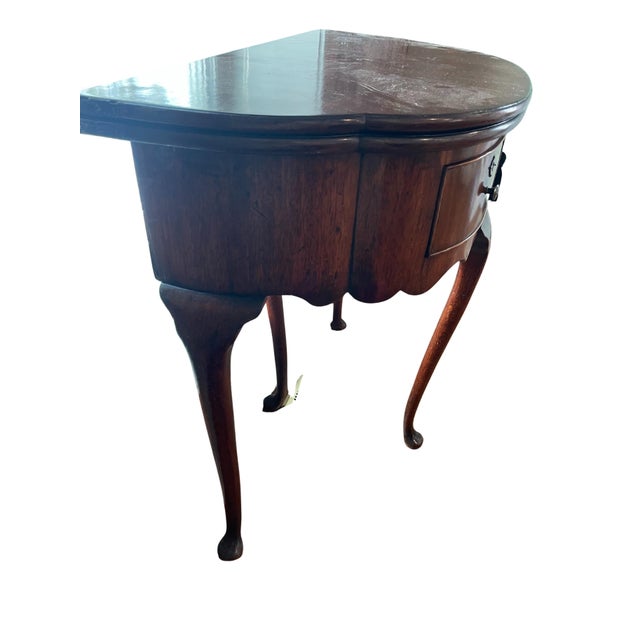 Late 19th Century Demilune Wood Folding Table For Sale - Image 11 of 13