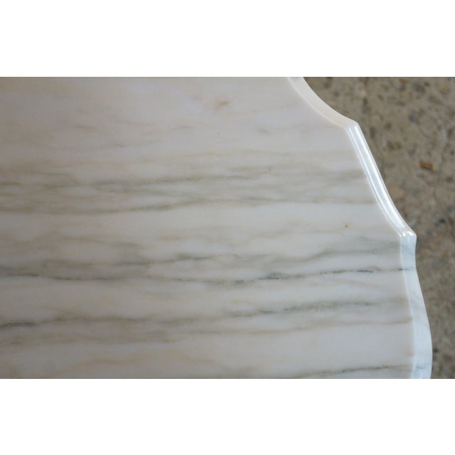 Mid Century Italian Marble Scalloped Pedestal Side Table Sculpture Stand For Sale - Image 11 of 16