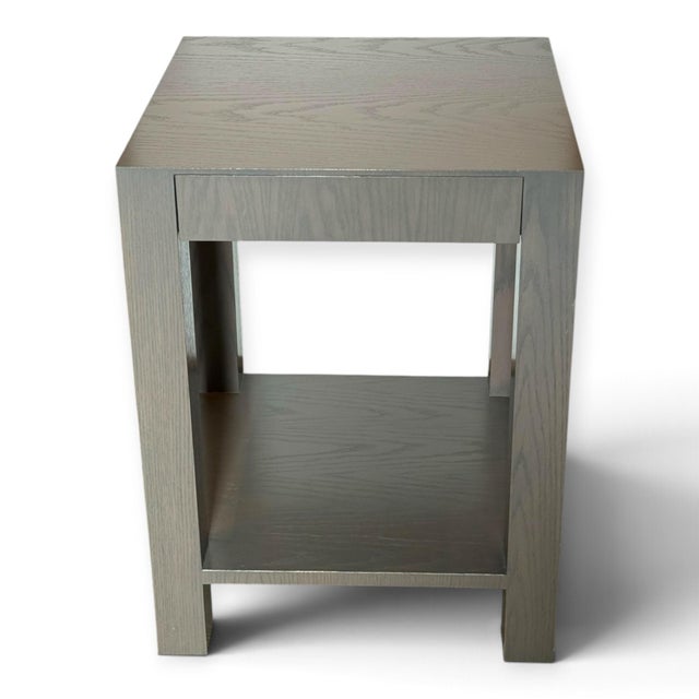 Contemporary Parsons Walnut Bedside Tables- A Pair For Sale - Image 3 of 5