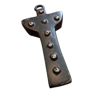 Jan Barboglio Iron Angel Cross Sculpture For Sale