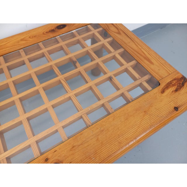 Vintage Coffee Table in Pine and Glass, 1960s For Sale - Image 14 of 15
