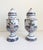 Blue Pair of Mid-Century French Hand Painted Faience Urns With Ram Head Handles For Sale - Image 8 of 18