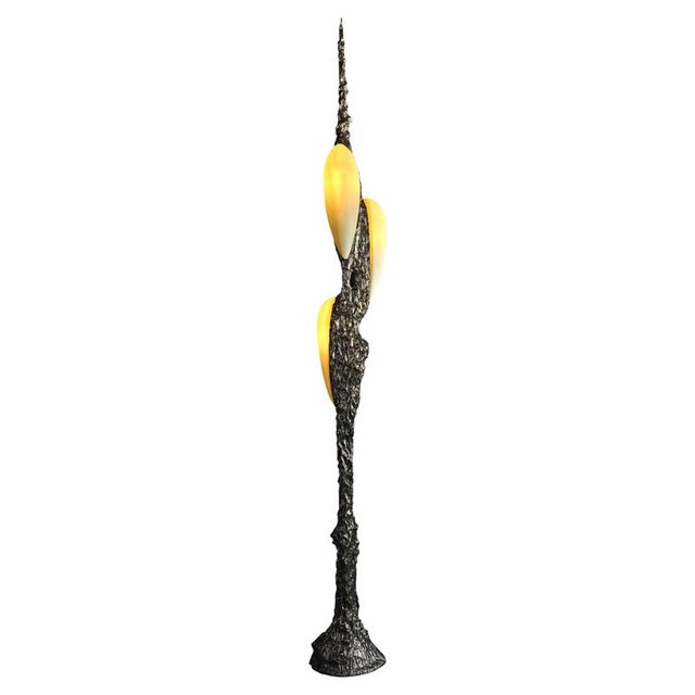 Metal Lv-426 Floor Lamp in Patinated Cast Bronze by William Guillon For Sale - Image 7 of 7