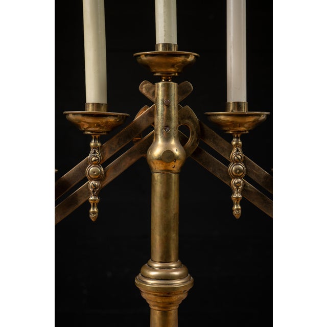 Late 19th Century Adjustable Brass Sabbath Candelabrum For Sale - Image 10 of 15