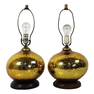 1950s Mexican Modernism Mercury Glass Table Lamps - a Pair For Sale