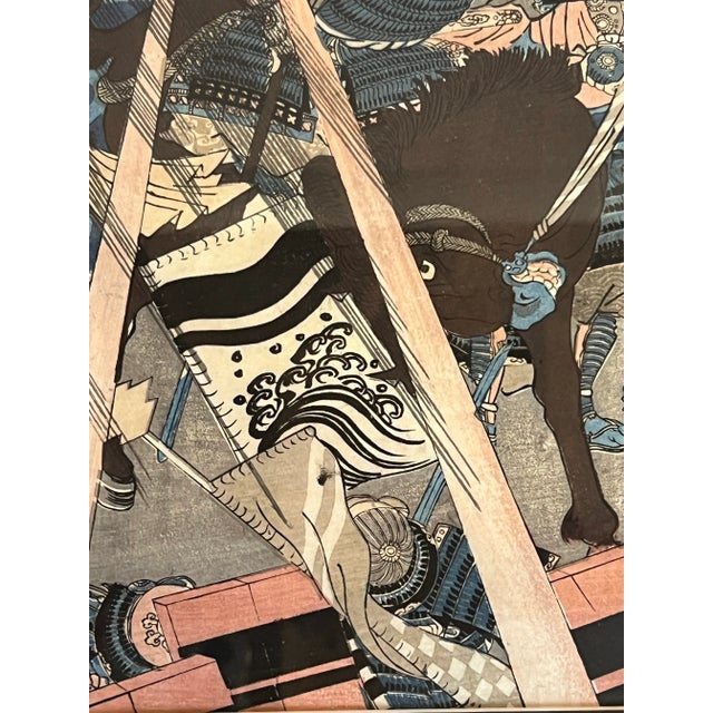 C. 1843-1852 Utagawa Kuniyoshi Japanese Woodblock Battle of Dan-No Ura Print on Paper For Sale In Chicago - Image 6 of 12
