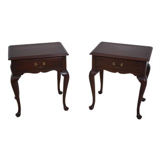 Pair Henkel Harris Mahogany 1 Drawer Nightstands For Sale