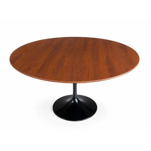 Mid-Century modern Eero Saarinen dining table, 50th-anniversary limited edition (2011); matte-varnished walnut top, black...