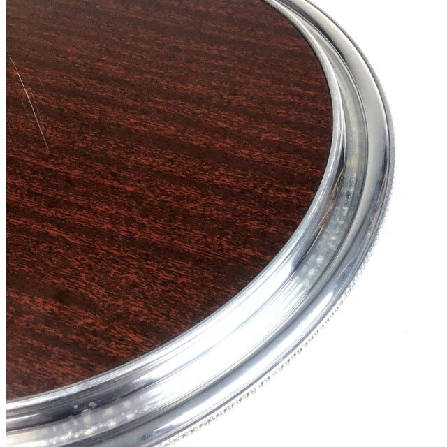 Mid-Century Modern 1950s Mid-Century Modern Faux Wood and Aluminum Serving Tray For Sale - Image 3 of 9