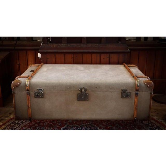 Large Globetrekker Trunk Coffee Table in Canvas and Leather from Timothy Oulton, 2010s For Sale - Image 13 of 18