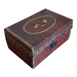 Antique Leather Document Box For Sale