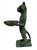 Traditional Vintage Cast Bronze Anthropomorphic Cat Sculpture With Offering Bowl For Sale - Image 3 of 12