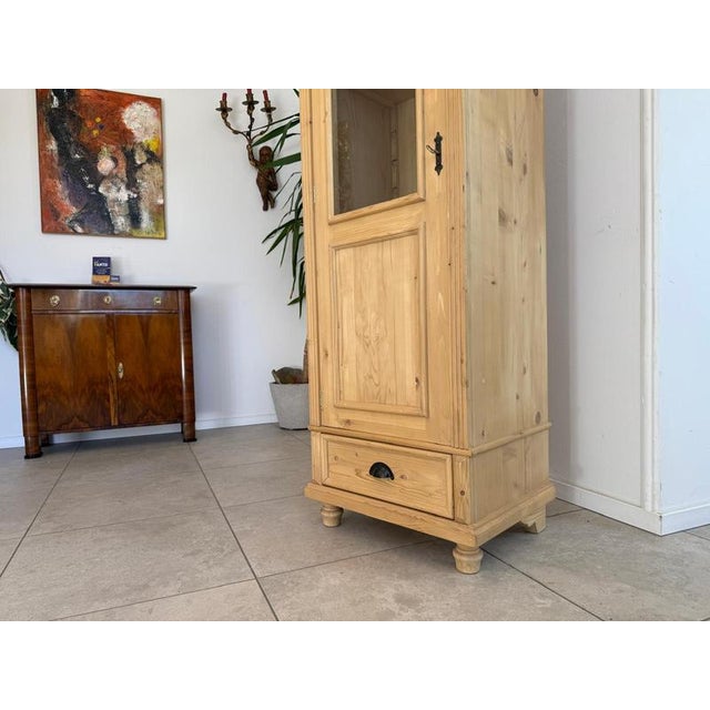 Farmhouse Display Cabinet in Natural Wood For Sale - Image 10 of 11