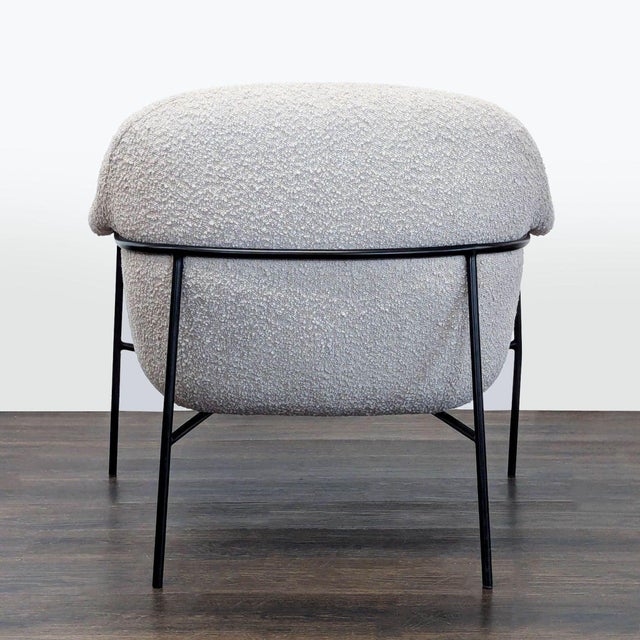 2020s Four Hands Modern Lounge Chair With White Bouclé Fabric and Metal Legs For Sale - Image 5 of 7