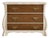 Baker-Vintage French Provincial Three-Drawer Dresser | Sculpted Cream & Rich Walnut For Sale