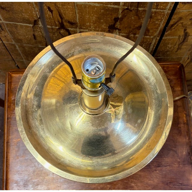 Metal Mid Century Brass Urn Lamp, Signed For Sale - Image 7 of 8