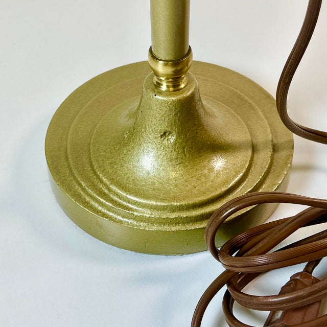1940s Vintage Art Deco Hollywood Regency Boho Chic Bankers Desk Lamp For Sale - Image 11 of 15