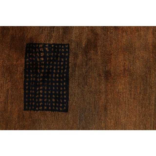 Rug & Kilim’s Moroccan Rug in Brown With Black Geometric Patterns For Sale In New York - Image 6 of 7