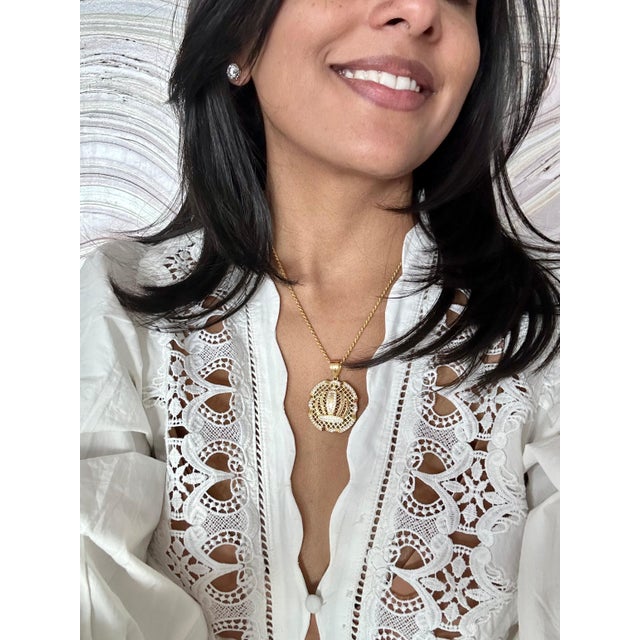 Natural Diamond 1.25 Carat Large Pendant in 14 Karat Gold with Rope Chain For Sale - Image 14 of 18