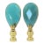 Aquamarine Gemstone Faceted Table Lamp Finials in 14 Kt Gold by C. Damien Fox, a Pair For Sale
