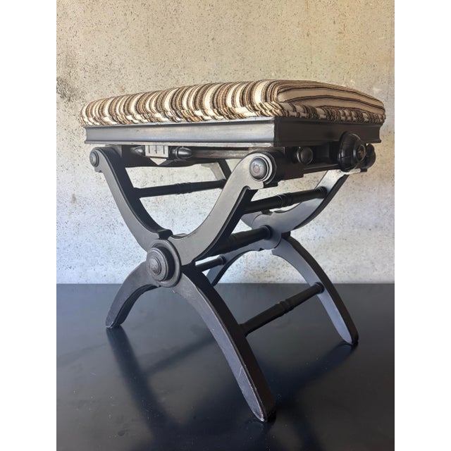 Antique Victorian Adjustable X Form Piano Bench L. Postawka Boston, Usa 1870s For Sale In Miami - Image 6 of 11