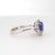 18k White Gold Ring With Trillion-Cut Tanzanite & Diamond Halo, New, Size 7 For Sale In New York - Image 6 of 12