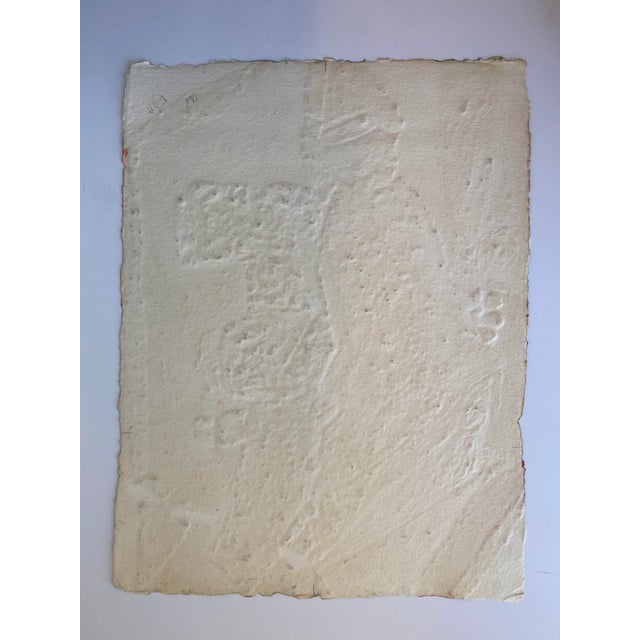 Mid 20th Century Abstract Collagraph by Afro-Carribean/French Artist Serge Hélenon For Sale In Boston - Image 6 of 8