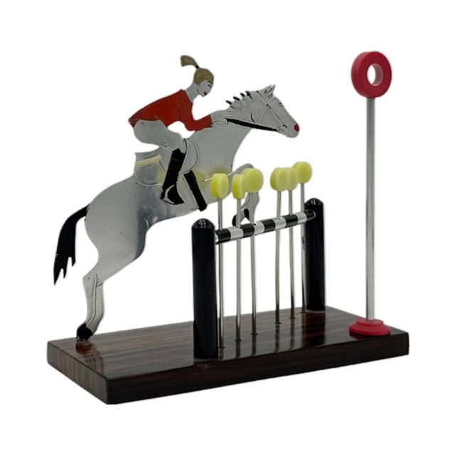 Metal 1930s Sudre Art Deco Cocktail Garnish Hors d'Oeuvres Picks Horse Rider Set, Unsigned- 7 Pieces For Sale - Image 7 of 12
