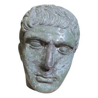 Antique Classical Italian Carved Marble Head, 1950 For Sale