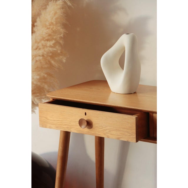 Vintage Console Table in Oak, 1960s For Sale - Image 9 of 15