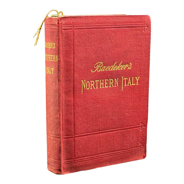 Antique Travel Book, Baedeker’s Northern Italy, Maps, Guide, Edwardian, c.1903 For Sale