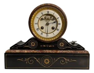 Art Deco Marble Table Clock, France