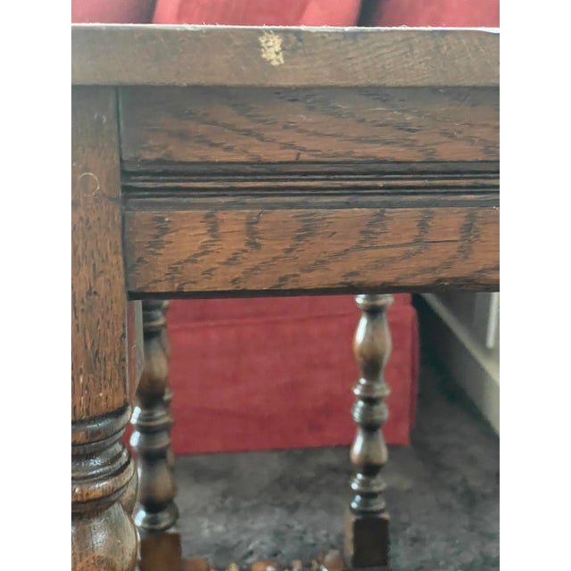 Vintage English Oak Flip Top Gateleg End Table For Sale - Image 12 of 12