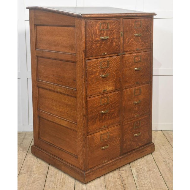 Antique Oak Double Filing Cabinet, 1890s For Sale - Image 4 of 14