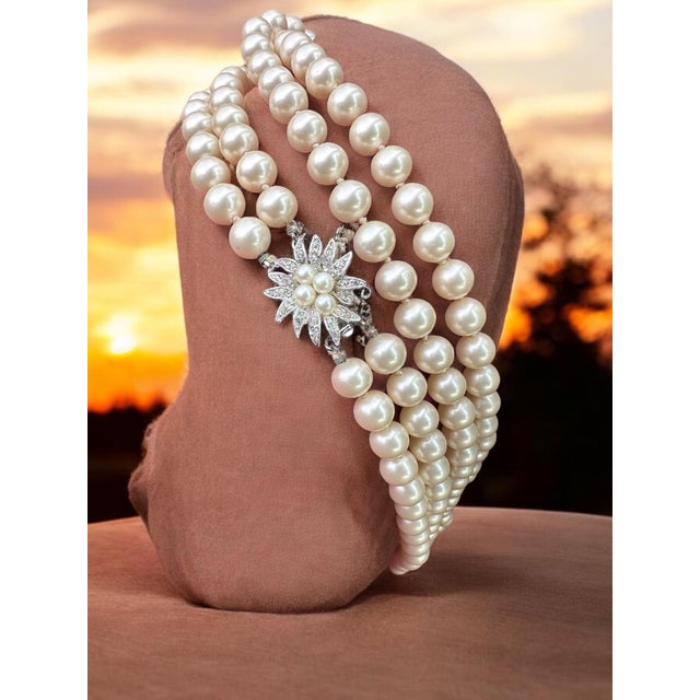 Mid 20th Century Marvella Double Strand Faux Pearl Necklace