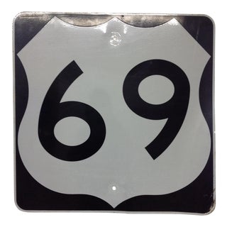Vintage Retired Us 69 Traffic Sign For Sale