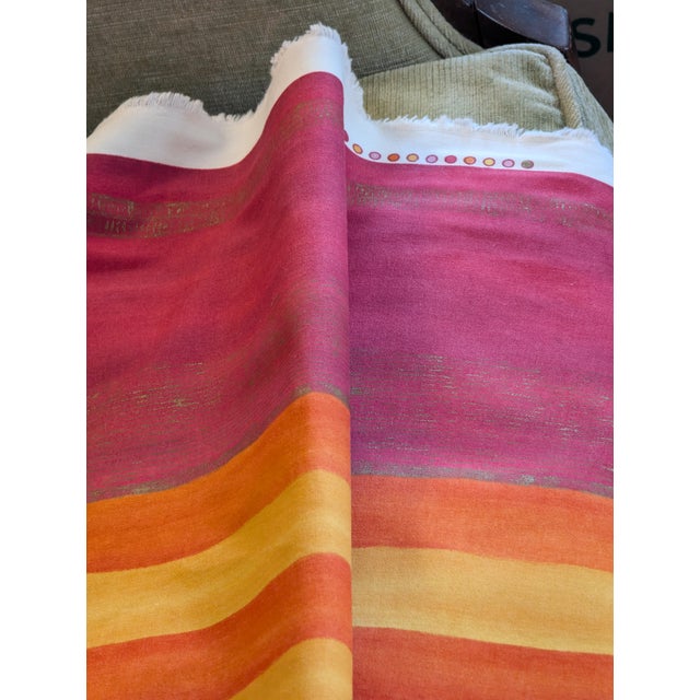 Designers Guild Kesari Fabric | Discontinued Sunset Stripe Cotton | Pink Orange For Sale - Image 17 of 18