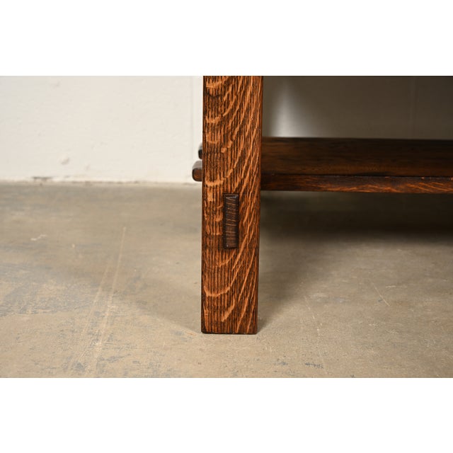 L. & J. G. Stickley Antique Mission Oak Arts & Crafts Coffee Table, Circa 1910 For Sale - Image 10 of 13