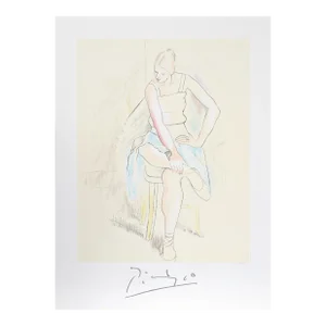 1980s "Femme Assise" Lithograph After Pablo Picasso