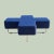 Postmodern Late 20th Century Postmodern Allermuir "Cross" Modular Bench Blue Upholstered Chrome Ottoman For Sale - Image 3 of 7