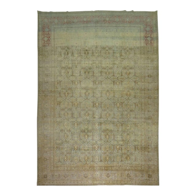 Zabihi Collection Large Antique Persian Isfahan Carpet For Sale