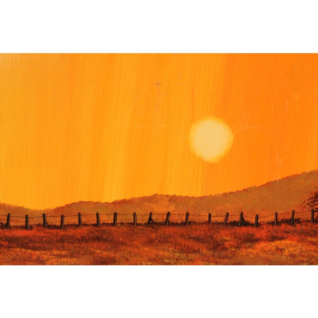 Wood Painting by Fred Bonn (Born 1940) of Aberdeen Texas Sunset For Sale - Image 7 of 11