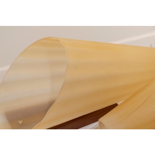 Wood Large Vintage Cone-Shaped Wall Lights in Glass and Walnut, Spain, 1980s, Set of 2 For Sale - Image 7 of 9