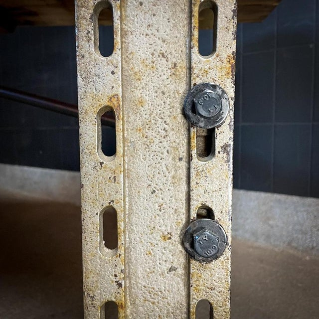 Industrial Dining Table with Steel Machine Base For Sale - Image 11 of 18